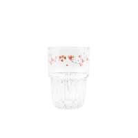 Set Gelas Tumbler Ramah Lingkungan YS 250/370ml Motif Bunga Dinding Tunggal Aman untuk Mesin Cuci Piring dan Microwave Kapasitas Besar untuk Minuman Dingin