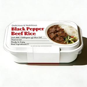 Repas instantané portable, bœuf au poivre noir, riz micro-ondable, repas prêt à <span class=keywords><strong>manger</strong></span>, emballage personnalisé de marque - Product Image 3