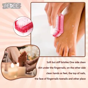 Bán buôn double side Nylon Nail chà nghệ thuật bụi làm sạch bàn chải sạch móng tay bàn chải làm móng tay bàn chải