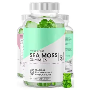 OEM Private Label Vegan Sea Moss Gummies For Immune System 60 Counts Seamoss And Bladderwrack Gummies