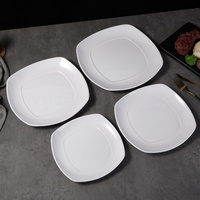Assiette carrée moderne personnalisable en mélamine 7,5/8,5/9,5/10,5 pouces – Écologique, durable, en stock, pour restauration rapide