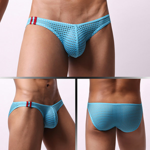 Comfortable <strong>Men's</strong> Mesh <strong>Briefs</strong> Solid Low Waist Sexy <strong>Briefs</strong> U-shaped Boxers <strong>Briefs</strong> - Product Image 3