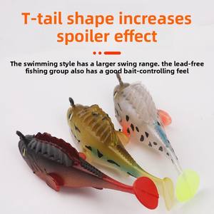 Kit d'appâts vivants anti-accrochage pour poissons mandarin, poissons noirs, poissons-chats, carpes, 10g, hameçons en acier inoxydable, appâts souples, plage océanique - Product Image 5