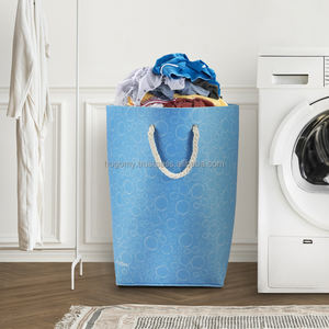 Paniers de rangement et de lavage en feutre grande capacité, écologiques, pliables, empilables, pour armoire, couleur personnalisée, en corde de coton pour la maison - Product Image 6