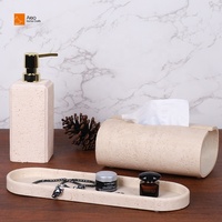Vente chaude : Porte-boîte à mouchoirs rectangulaire en polyrésine de haute qualité, effet travertin, en forme de S, articles de luxe pour salles de bain d'hôtels