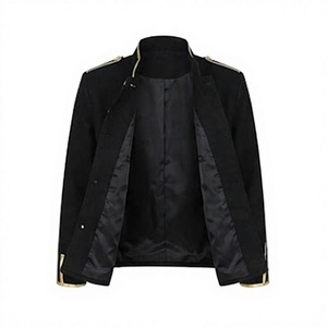 <b>Black</b> Style <b>Men</b> Handmade Embroidered Uniform <b>Long</b> Sleeve Stage Performance Outerwear <b>Jacket</b> - Product Image 3