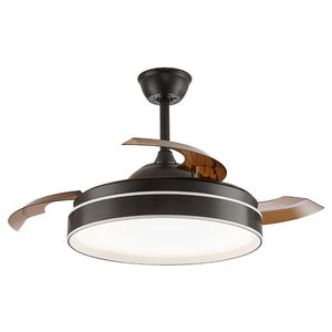 Ventilateur de plafond décoratif intelligent sans lame avec nettoyeur de rotin Source de lumière LED Kit de lustre de conversion de couvercle d'échappement de moteur à courant continu - Product Image 2