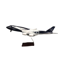 Modèle d'avion Lufthansa 747-8 Century Edition de 47 cm, avec son et lumière, simulation sonore, objet de collection, ornement de décoration, cadeau de Noël