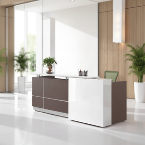 Muebles <span class=keywords><strong>de</strong></span> Vidrio al por Mayor, Diseño Moderno <span class=keywords><strong>de</strong></span> Lujo, Mostrador <span class=keywords><strong>de</strong></span> Recepción para Oficina, Mesa <span class=keywords><strong>de</strong></span> Recepción en Venta - Product Image 1