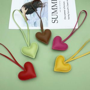 Wholesale Heart-shaped PU Leather Keychain Fashion love Pendant Luxury <b>Bag</b> Charms Women's <b>Bag</b> Accessories Customized - Product Image 3