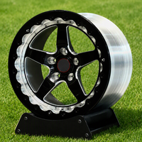 Jantes de course en aluminium forgé noir brillant à 5 branches fraîchies 17*10 5*115 5*120.65 avec beadlock, compatibles Challenger Corvette