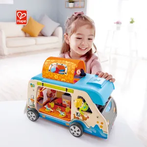 Toptan 18 bebek mutfak mobilyası-Hape yeni tasarım oyna Pretend oyuncak seti oyuncaklar macera Van ahşap çocuklar için 3Y + bebek ev mobilya setleri 2 ila 4 yıl CN;ZHE