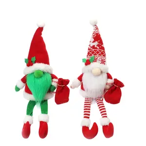 Vente en gros de jouets mignons personnalisés en peluche Gnome pour Noël Cadeau pour enfants Ornements de fête de Noël Poupée en peluche de Noël