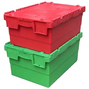 JOIN <strong>Plastic</strong> Storage Totes <strong>Crates</strong> <strong>Plastic</strong> Storage Moving Boxes <strong>Attached</strong> <strong>Lid</strong> Container Moving <strong>Crate</strong> - Product Image 1