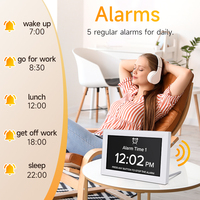Grande horloge de bureau numérique avec calendrier météo voix talkin rappel de pilule pour les hôpitaux