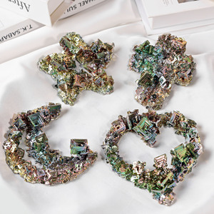 Wholesale Natural Gemstone Heart Crystal Moon Bismuth Star Gem Cross for gift - Product Image 1