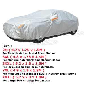 Housse de voiture universelle pour SUV/berline, protection extérieure contre le soleil, la pluie et la neige, protection UV, design à fermeture éclair, housse de voiture noire, tailles S-XXL - Product Image 4