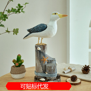 เครื่องประดับนกทะเลเมดิเตอร์เรเนียน ทำจากไม้สน งานแฮนด์เมด ตกแต่งบ้าน - Product Image 5
