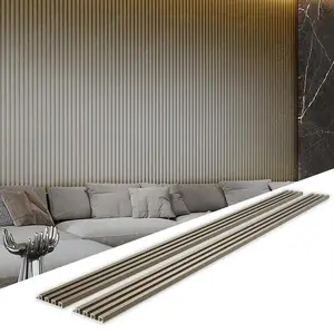 Indoor White Wallpaper Wpc Interior Design Decorative Fluted Wall Panel Home Decoration