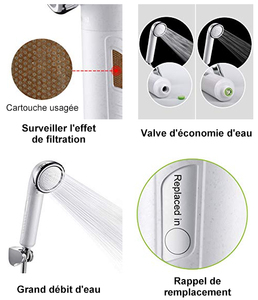 Filtre Pour Pommeau De <span class=keywords><strong>Douche</strong></span> Miniwell L750 - Anti <span class=keywords><strong>Calcaire</strong></span> Pommeau De <span class=keywords><strong>Douche</strong></span> Filtré Ionique Haute Pression Portable <span class=keywords><strong>Sans</strong></span> Tuyau - Product Image 6
