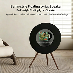 R1 Luxury Berlin Style Floating Lyrics <b>Speaker</b> Aesthetic Wood Tripod Floor <b>Standing</b> Smart Audio System Sound Loudspeaker R1 Spea - Product Image 2