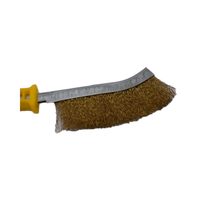 Brosse métallique industrielle en laiton pour bricolage Long manche en plastique Fil d'acier Couteau à gratter à la main Nettoyage Soudage Laitier Rouille Personnalisable OEM