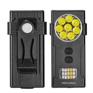 Imán fuerte portátil de alta potencia <span class=keywords><strong>recargable</strong></span> rojo azul advertencia Clip trasero Mini <span class=keywords><strong>linterna</strong></span> LED para trabajo al aire libre Herramienta de bolsillo EDC - Product Image 1