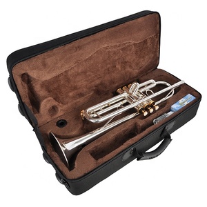 Trompeta Profesional de Latón Plateado, Instrumento de Viento <span class=keywords><strong>en</strong></span> <span class=keywords><strong>Venta</strong></span> - Product Image 4