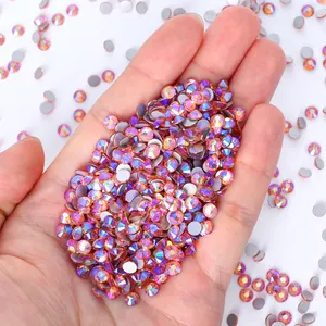 SS3-SS50 strass sfusi strass di vetro all'ingrosso retro piatto Non Hotfix Glitter Diamond Stone per indumento Nail ArtT