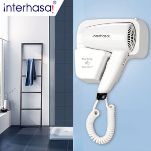 बाथरूम हेअर ड्रायर एबीएस इलेक्ट्रिक दीवार घुड़सवार फांसी होटल हेयर ड्रायर secador डे pelo धारक आधार पंच के साथ नि: शुल्क - Product Image 1