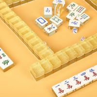 Mini jeu de mahjong en acrylique, portable, jeu de table de voyage, jouet de loisirs pour les fêtes en famille