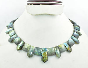 Labradorite Collier Ras Du Cou Perle D'eau Douce Antique Clignotant Pierres Précieuses Disposition Style Classique Chaîne pour les Occasions de Fête - Product Image 3