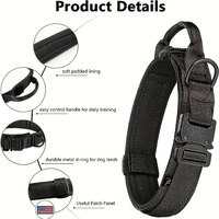 Collier de chien personnalisé en nylon, tactique, à carreaux, robuste, anti-traction, résistant aux chocs, toutes saisons, lavable en machine, marque privée pour