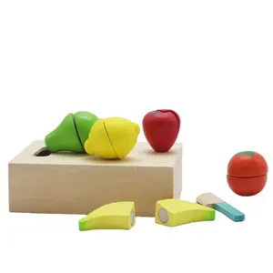 Color recognition shape early Education toys children's woodcut fruit and vegetable puzzle block toys