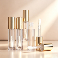 Contenant de luxe vide en plastique pour rouge à lèvres et fard à joues avec bouchon à vis 4ml – Emballage cosmétique transparent pour brillant à lèvres et fond de teint