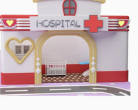 Ensemble de jeu de maison de poupée à thème avec château fantastique ou design princesse
