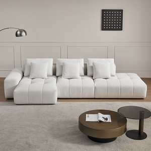 Canapé modulaire en tissu de luxe au design nuageux - Canapé d'angle en forme de L pour salon - Product Image 4