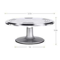 Vente directe d'usine, plateau tournant pour gâteau rond de 12 pouces avec base en silicone antidérapante, outil de pâtisserie, modèle de qualité alimentaire, durable