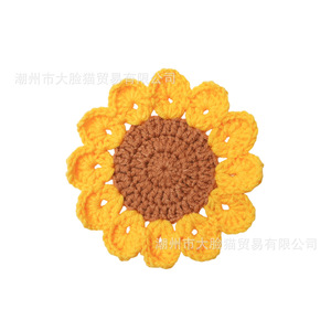 Sous-verre tournesol fait main en fil de 2 mm, rond, écologique, décoration de bureau, cadeau - Product Image 5
