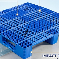 Palettes en plastique empilables à face unique, palettes en plastique PP robustes pour entrepôt