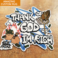 333 kilim Anime özel şekil paspaslar el püsküllü Carve ticari kullanım Die Cut Out şekil marka tasarımcı Logo kilim lüks Modern