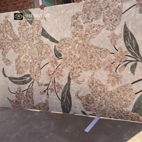 Peinture artistique artisanale en mosaïque d'incrustation de coquillages d'ormeaux et de nacre