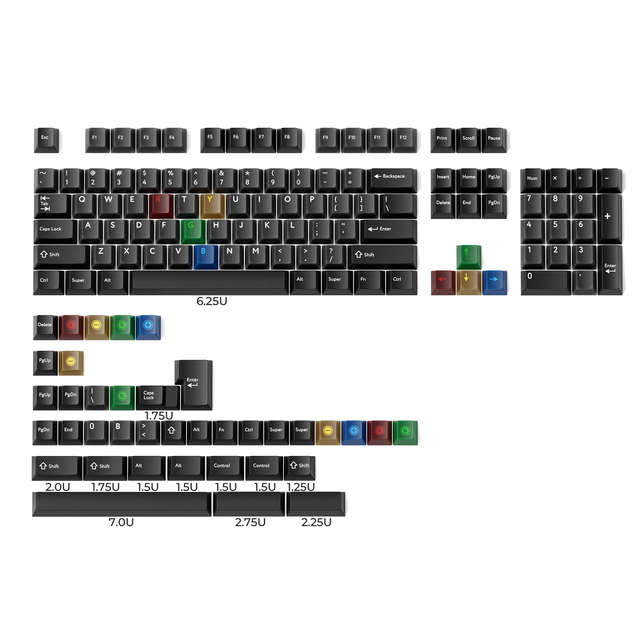 XVX Mechanical Keycaps Frost Retro Dark Light 2 Cherry Profile PBT Keycap Full Set (142-Key) English ASIN Layout