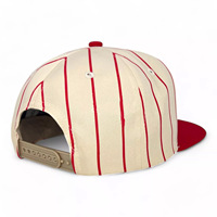 Casquette de baseball unisexe vintage à visière plate, 6 panneaux, en pur coton, réglable, professionnelle, pour sports de plein air, rayée, snapback personnalisable