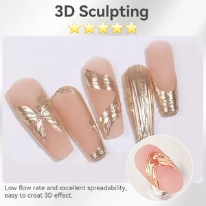GEBOREN HÜBSCHE Große Kapazität 5 in 1 No Wipe Top Coat Verstärkungs <span class=keywords><strong>gel</strong></span> 3D Shaping Sculpting Carving Flower Nail Art <span class=keywords><strong>Gel</strong></span> DIY Design - Product Image 3