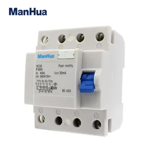 Rccb ManHua F364 40A 240VAC 30mA 4P Residual Current Circuit Breaker Electric Leakage Protection RCCB RCBO