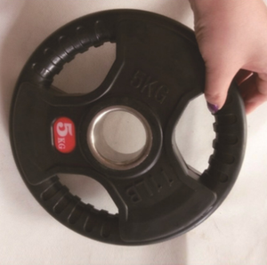 Cao su tráng 3-handgrip phòng tập thể Dục Đào Tạo trọng lượng miễn phí Trọng lượng nâng tấm cho hiệu quả tập luyện - Product Image 6