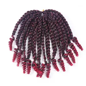 Venta al por mayor Venta caliente 10 pulgadas Trenzado Nubian Twist Hair Ombre Spring Twist Hair Crochet Trenza Extensiones de cabello rizado sintético