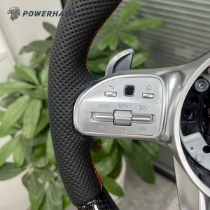 พวงมาลัยหุ้มหนังทำจากคาร์บอนไฟเบอร์สำหรับ Mercedes Benz, W204 W205 W206 W213 W222 W223 W463 GLC <span class=keywords><strong>BRABUS</strong></span> AMG - Product Image 2