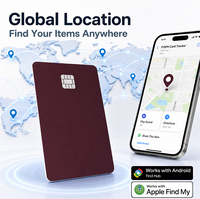 Carte de suivi universelle iOS Android, format plat, étanche IP68, recharge sans fil, carte intelligente, compatible avec la fonction Localiser et les écosystèmes multiples